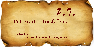 Petrovits Terézia névjegykártya