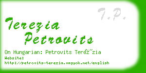 terezia petrovits business card